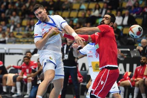 Handball WM, Bahrain - Spanien Alex DOVICHEBAEVA DUJSHEBAEV (ESP), Aktion,Zweikampf,Wurf . Vorrunde Gruppe B, Bahrain (BRN)-Spanien (ESP), am 11.01.2019 in