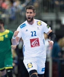 Luka Karabatic (22 FRA) jubelt. Vorrundenspiel - Gruppe A: Brasilien - Frankreich in der Mercedes-Benz Arena in Berlin, Deutschland am 11.01.2019. IHF - Handball Weltmeisterschaft der Maenner in Deutschland und Daenemark 2019,