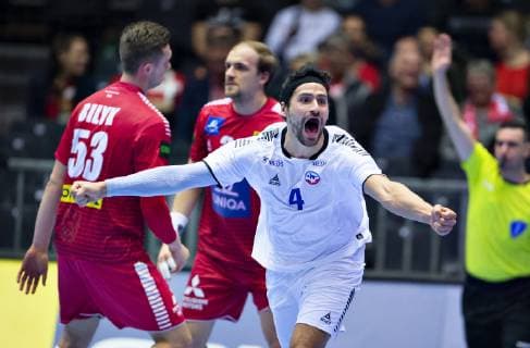 Handball WM, Österreich - Chile Javier Frelijj of Chile celebrates a goal during the men s IHF Handball World Championship WM Weltmeisterschaft Group C match between Austria and Chile in Herning, Denmark, Saturday, Jan. 12, 2019.. , Herning Jylland Copyright: HenningxBagger HenningxBaggerx COP107 spdk20190112-155744-L