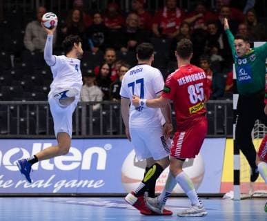 Handball WM, Österreich - Chile Handball-WM Österreich - Chile am 12.01.2019 in der Jyske Bank Boxen in Herning Erwin Feuchtmann ( Chile )