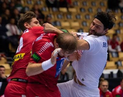 Handball WM, Österreich - Chile Handball-WM Österreich - Chile am 12.01.2019 in der Jyske Bank Boxen in Herning Erwin Feuchtmann ( Chile )