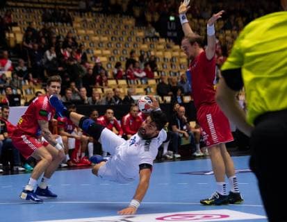 Handball WM, Österreich - Chile Handball-WM Österreich - Chile am 12.01.2019 in der Jyske Bank Boxen in Herning Marco Oneto ( Chile )