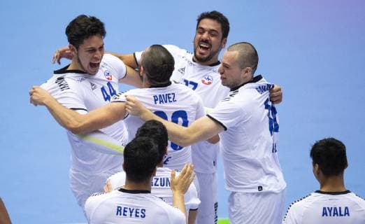 January 12, 2019 - Herning, Denmark - DK:.20190112, Herning, Danmark:.2019 IHF Verdensmesterskabet i hÅ’ndbold i Tyskland Danmark i Jyske Bank Boxen, Herning: Â¯strig-Chile. Chile vinder .Foto: Lars MÂ¿ller.UK: .20190112, Herning, Denmark:.2019 IHF Handball World Championship WM Weltmeisterschaft in Germany and Denmark. Jyske Bank Boxen, Herning. Austria-Chile..Photo: Austria-Chile - 2019 IHF Handball World Championship - ZUMAm173 20190112_zsp_m173_008 Copyright: xLarsxMoellerx