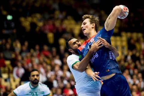 Handball WM, Norwegen - Saudi-Arabien 190112 Magnus Abelvik R¿d of Norway during the IHF World Handball Championship match between Norway and Saudi Arabia on January 12, 2019 in Herning. Photo: Jon Olav Nesvold BILDBYRN kod JE 160396 Copyright: JONxOLAVxNESVOLD BB190112JE069
