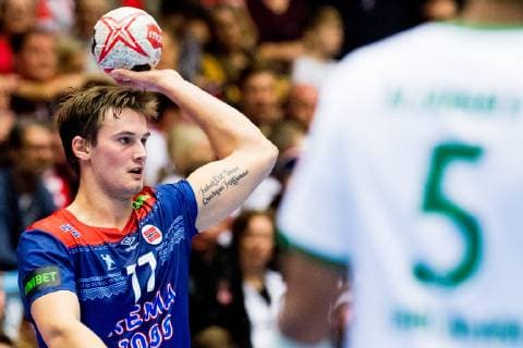 Handball WM, Norwegen - Saudi-Arabien 190112 Magnus Abelvik R¿d of Norway during the IHF World Handball Championship match between Norway and Saudi Arabia on January 12, 2019 in Herning. Photo: Jon Olav Nesvold BILDBYRN kod JE 160396 Copyright: JONxOLAVxNESVOLD BB190112JE077