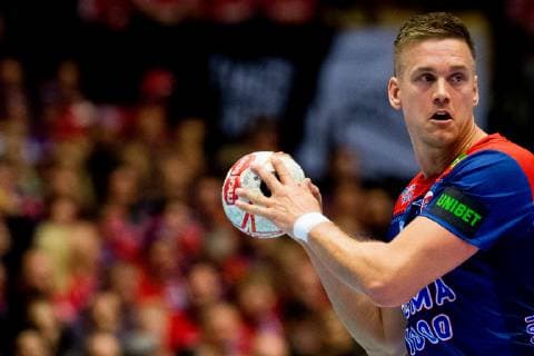 Handball WM, Norwegen - Saudi-Arabien 190112 Espen Lie Hansen of Norway during the IHF World Handball Championship match between Norway and Saudi Arabia on January 12, 2019 in Herning. Photo: Jon Olav Nesvold BILDBYRN kod JE 160396 Copyright: JONxOLAVxNESVOLD BB190112JE079