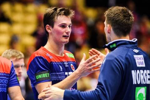 Handball WM, Norwegen - Saudi-Arabien 190112 Magnus Abelvik R¿d of Norway celebrates after the IHF World Handball Championship match between Norway and Saudi Arabia on January 12, 2019 in Herning. Photo: Jon Olav Nesvold BILDBYRN kod JE 160396 Copyright: JONxOLAVxNESVOLD BB190112JE091