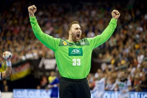 Handball WM, Deutschland - Brasilien Handball Berlin 12.01.2019 Weltmeisterschaft 2019 Weltmeisterschaften der Männer Gruppe A Deutschland (GER) - Brasilien (BRA) Andreas Wolff (Deutschland, TW, No.33) Jubel