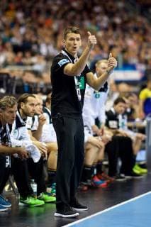 Handball WM, Deutschland - Brasilien Handball Berlin 12.01.2019 Weltmeisterschaft 2019 Weltmeisterschaften der Männer Gruppe A Deutschland (GER) - Brasilien (BRA) Christian Prokop (Deutschland, Trainer) Jubel