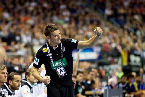 Handball Berlin 12.01.2019 Weltmeisterschaft 2019 Weltmeisterschaften der Männer Gruppe A Deutschland (GER) - Brasilien (BRA) Christian Prokop (Deutschland, Trainer) Jubel