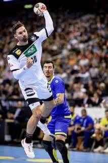 Handball WM, Deutschland - Brasilien Deutschland vs Brasilien, Handball Weltmeisterschaft 2019, 12.01.2019 Fabian Wieder (GER 10) beim Spiel zwischen Deutschland und Brasilien bei der Handball Weltmeisterschaft in Berlin am 12.01.2019, , Berlin BER Germany Mercedes-Benz-Arena