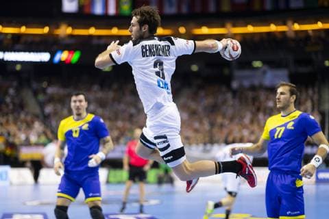 Handball WM, Deutschland - Brasilien Uwe Gensheimer (Nr. 3, Deutschland). Deutschland vs. Brasilien, Vorrunde, Handball, IHF Handball Weltmeisterschaft, 12.01.19 Berlin Berlin Germany Mercedes-Benz-Arena Copyright: xAgentur54Gradx xFelixxKoenigx