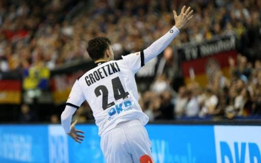 Patrick Groetzki (Deutschland) beim Spiel Deutschland gegen Brasilien der Handball- WM 2019 der Maenner am 12.01.2019 in der Mercedes-Benz Arena in Berlin Handball - WM 2019 - Gruppe A - Deutschland - Brasilien