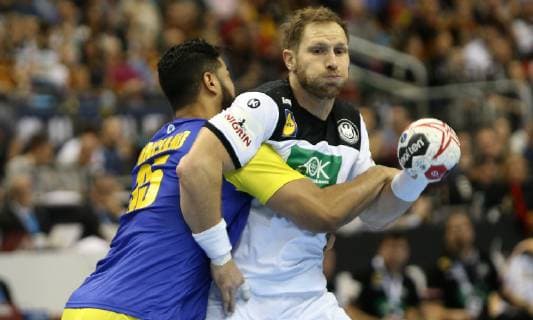 Steffen Weinhold (Deutschland) beim Spiel Deutschland gegen Brasilien der Handball- WM 2019 der Maenner am 12.01.2019 in der Mercedes-Benz Arena in Berlin Handball - WM 2019 - Gruppe A - Deutschland - Brasilien