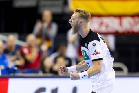 Matthias Musche (Nr. 37, Deutschland) beim Jubel. Deutschland vs. Brasilien, Vorrunde, Handball, IHF Handball Weltmeisterschaft, 12.01.19 Berlin Berlin Germany Mercedes-Benz-Arena Copyright: xAgentur54Gradx xFelixxKoenigx