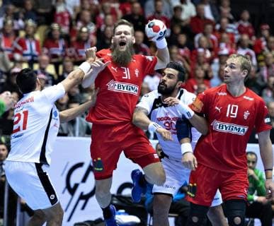 Handball WM, Dänemark - Tunesien Nikolaj OEris Nielsen of Denmark during the men s IHF Handball World Championship WM Weltmeisterschaft Group C match between Denmark and Tunisia in Herning, Denmark, Saturday, Jan. 12, 2019.. , Herning Jylland Denmark Copyright: HenningxBagger HenningxBaggerx COP101 spdk20190112-201911-L