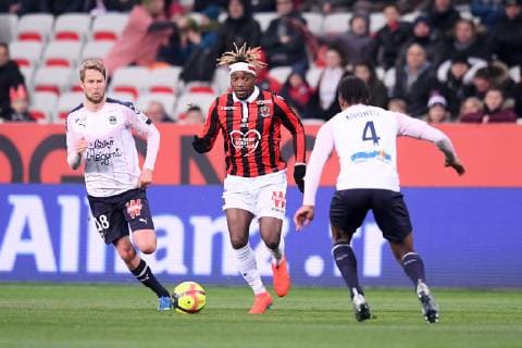 07 ALLAN SAINT MAXIMIN (NICE) - 18 JAROSLAV PLASIL (BOR) FOOTBALL : Nice vs Bordeaux - Ligue 1 Conforama - 12 01 2019 FEP Panoramic 