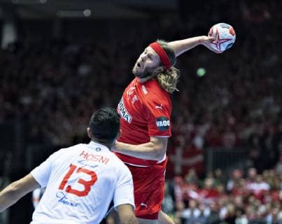 Handball WM, Dänemark - Tunesien Mikkel Hansen of Denmark during the men s IHF Handball World Championship WM Weltmeisterschaft Group C match between Denmark and Tunisia in Herning, Denmark, Saturday, Jan. 12, 2019.. , Herning Jylland Denmark Copyright: HenningxBagger HenningxBaggerx COP101 spdk20190112-210104-L