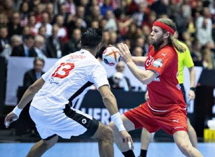 Handball WM, Dänemark - Tunesien Mikkel Hansen of Denmark during the men s IHF Handball World Championship WM Weltmeisterschaft Group C match between Denmark and Tunisia in Herning, Denmark, Saturday, Jan. 12, 2019.. , Herning Jylland Denmark Copyright: HenningxBagger HenningxBaggerx COP101 spdk20190112-222830-L