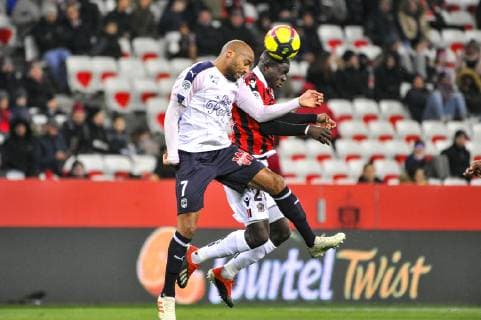 Jimmy Briand (Bordeaux) - Malang Sarr (OGC Nice) FOOTBALL : OGC Nice vs Bordeaux FC - Ligue 1 Conforama - Nice - 12 01 2019 NorbertScanella Panoramic 