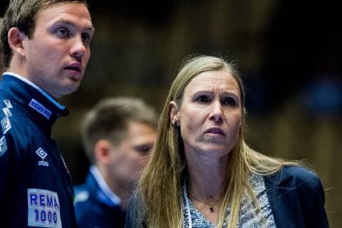 190112 Sander Sagosen of Norway and Heidi Tjugum after the IHF World Handball Championship match between Norway and Saudi Arabia on January 12, 2019 in Herning. Photo: Jon Olav Nesvold BILDBYRAN kod JE 160396 Copyright: JONxOLAVxNESVOLD BB190112JE185