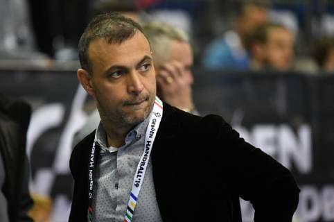 Bob Hanning (Vizepräsident DHB) vor dem Spiel Deutschland-Brasilien Germany-Brazil Brasilia-France IHF Handball Weltmeisterschaft 2019, Hanball World Championship WM Weltmeisterschaft 2019, Herren, Männer, Maenner, men, Handball, Deutschland, Germany, Vorrunde, Gruppe A, group A Berlin, 12.1.2019
