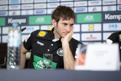 Uwe Gensheimer (Nr. 3, Deutschland) waehrend der Pressekonferenz. Pressekonferenz des DHB, Handball, IHF Handball Weltmeisterschaft, 13.01.19 Berlin Berlin Germany AOK Bundeszentrale Copyright: xAgentur54Gradx xFelixxKoenigx