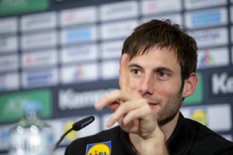 Uwe Gensheimer (Nr. 3, Deutschland) waehrend der Pressekonferenz. Pressekonferenz des DHB, Handball, IHF Handball Weltmeisterschaft, 13.01.19 Berlin Berlin Germany AOK Bundeszentrale Copyright: xAgentur54Gradx xFelixxKoenigx