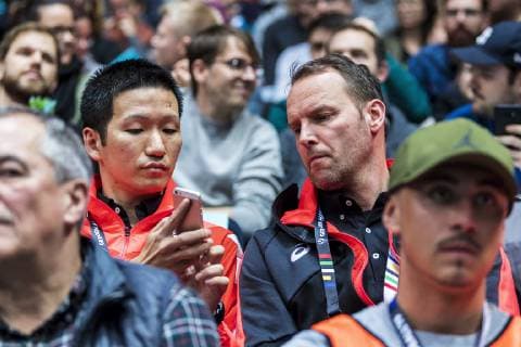 Muenchen, Deutschland 13. Januar 2019: WM 2019 Männer - Gruppe B - Mazedonien vs. Bahrain Trainer Dagur Sigurdsson (Japan) Muenchen Olympiahalle Bayern Deutschland