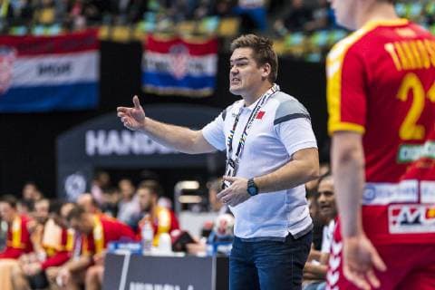 Muenchen, Deutschland 13. Januar 2019: WM 2019 Männer - Gruppe B - Mazedonien vs. Bahrain Coach Aron Krist Jansson (Bahrain) Muenchen Olympiahalle Bayern Deutschland