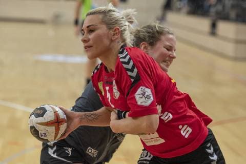 Ekaterina Fanina (SV Union Halle) im Angriff im Viertelfinale SV Union Halle-Neustadt (Wildcats) vs. Bayer 04 Leverkusen Handball DHB Pokal - Saison 2018 2019 Copyright: xVIADATAx xHolgerxJohnx Halle Saale Sachsen-Anhalt Deutschland