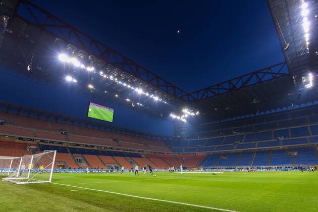 Photo Claudio Grassi LaPresse January 13, 2019 Milan, Italy soccer FC Internazionale Milan vs Benevento Calcio - Italian Football Cup Coppa Italia 2018 2019 Round of 16 - Giuseppe Meazza stadium. In the pic: teams warm up in the empty stadium, closed for racism  Copyright: xClaudioxGrassi LaPressex