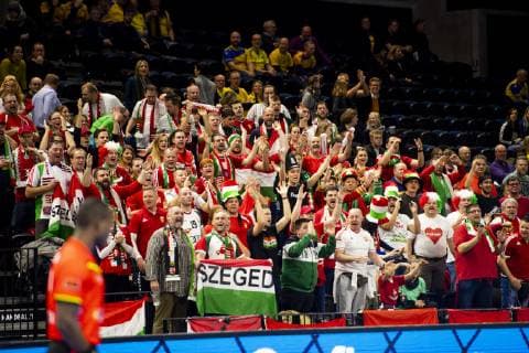 Handball WM, Ungarn - Angola 190113 Supporters of Hungary during the IHF World Handball Championship match between Hungary and Angola on January 13, 2019 in Copenhagen. Photo: Ludvig Thunman BILDBYRN kod LT 35576 Copyright: LUDVIGxTHUNMAN BB190113LT014