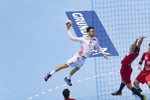 Handball WM 19, Vorrunde, Gruppe B, Begegnung: Kroatien - Japan Olympiahalle Muenchen. 13.01.2019 Im Bild: k18Igor Karacic Â