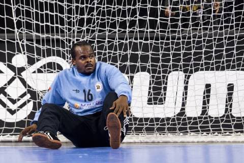 Handball WM, Ungarn - Angola 190113 Goalkeeper Giovany Muachissengue of Angola during the IHF World Handball Championship match between Hungary and Angola on January 13, 2019 in Copenhagen. Photo: Ludvig Thunman BILDBYRN kod LT 35576 Copyright: LUDVIGxTHUNMAN BB190113LT015