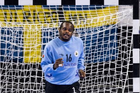 Handball WM, Ungarn - Angola 190113 Goalkeeper Giovany Muachissengue of Angola during the IHF World Handball Championship match between Hungary and Angola on January 13, 2019 in Copenhagen. Photo: Ludvig Thunman BILDBYRN kod LT 35576 Copyright: LUDVIGxTHUNMAN BB190113LT018
