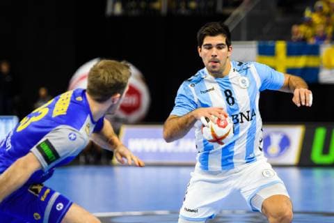 Handball WM, Schweden - Argentinien 190113 Pablo Ariel Simonet of Argentina during the IHF World Handball Championship match between Sweden and Argentina on January 13, 2019 in Copenhagen. Photo: Ludvig Thunman BILDBYRN kod LT 35577 Copyright: LUDVIGxTHUNMAN BB190113LT026