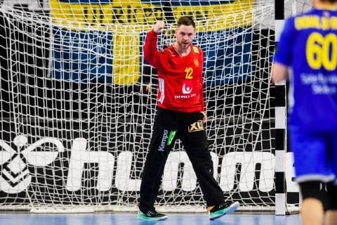 Handball WM, Schweden - Argentinien 190113 Goalkeeper Andreas Palicka of Sweden celebrates during the IHF World Handball Championship match between Sweden and Argentina on January 13, 2019 in Copenhagen. Photo: Ludvig Thunman BILDBYRN kod LT 35577 Copyright: LUDVIGxTHUNMAN BB190113LT062