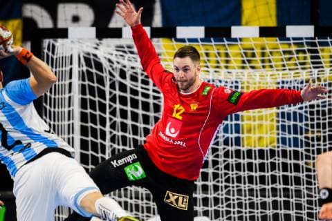 Handball WM, Schweden - Argentinien 190113 Goalkeeper Andreas Palicka of Sweden during the IHF World Handball Championship match between Sweden and Argentina on January 13, 2019 in Copenhagen. Photo: Ludvig Thunman BILDBYRN kod LT 35577 Copyright: LUDVIGxTHUNMAN BB190113LT072