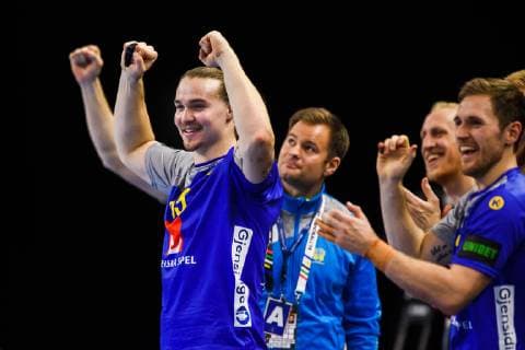Handball WM, Schweden - Argentinien 190113 Lukas Nilsson of Sweden celebrates during the IHF World Handball Championship match between Sweden and Argentina on January 13, 2019 in Copenhagen. Photo: Ludvig Thunman BILDBYRN kod LT 35577 Copyright: LUDVIGxTHUNMAN BB190113LT073