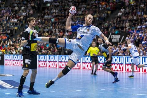 Muenchen, Deutschland 13. Januar 2019: WM 2019 Männer - Gruppe B - Spanien vs. Island Arnar Arnarsson (Island) Muenchen Olympiahalle Bayern Deutschland
