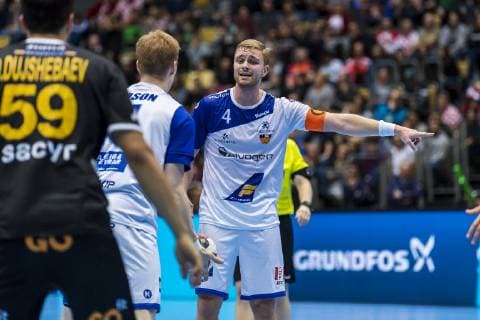 Muenchen, Deutschland 13. Januar 2019: WM 2019 Männer - Gruppe B - Spanien vs. Island Aron Palmarsson (Island) Muenchen Olympiahalle Bayern Deutschland