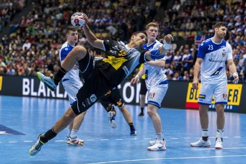 Muenchen, Deutschland 13. Januar 2019: WM 2019 Männer - Gruppe B - Spanien vs. Island Adrian Figueras (Spanien) Muenchen Olympiahalle Bayern Deutschland