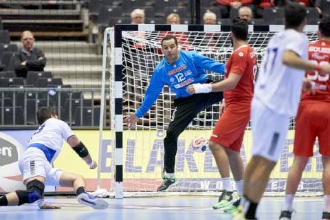 IHF Men s World Championship WM Weltmeisterschaft 2019 Group C handball match. Marouen Maggaiz (12) of Tunisia during the men s IHF Handball World Championship Group C match 31 between Tunisia and Chile at the Jyske Bank Boxen arena in Herning Denmark on Monday January 14, 2019. Denmark 