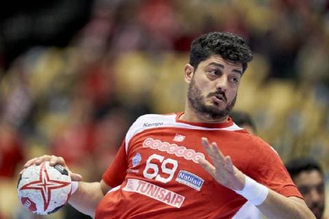 IHF Men s World Championship WM Weltmeisterschaft 2019 Group C handball match. Jihed Jaballah (69) of Tunisia during the men s IHF Handball World Championship Group C match 31 between Tunisia and Chile at the Jyske Bank Boxen arena in Herning Denmark on Monday January 14, 2019. Denmark 