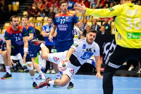 190114 Tobias Wagner of Austria during the IHF World Handball Championship match between Norway and Austria on January 14, 2019 in Herning. Photo: Jon Olav Nesvold BILDBYRN kod JE 160400 Copyright: JONxOLAVxNESVOLD BB190114JE072