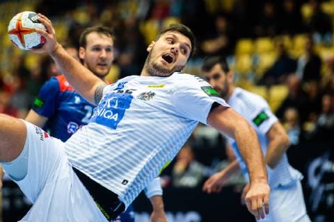 190114 Tobias Wagner of Austria during the IHF World Handball Championship match between Norway and Austria on January 14, 2019 in Herning. Photo: Jon Olav Nesvold BILDBYRN kod JE 160400 Copyright: JONxOLAVxNESVOLD BB190114JE073