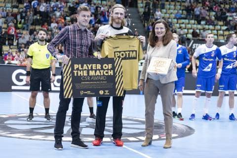 Handball WM 19, Vorrunde, Gruppe B, Begegnung: Island - Bahrain Olympiahalle Muenchen. 14.01.2019 Im Bild: i01Björgvin Gustavsson Â