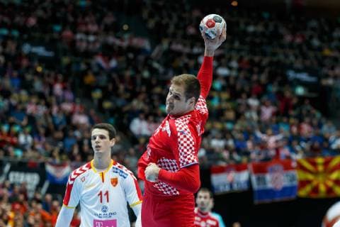 Muenchen, Deutschland, 14.01.2019, IHF Handball WM 2019, Gruppe B, Kroatien - Mazedonien, Kresimir Kozina (CRO) in Aktion ( DeFodi048