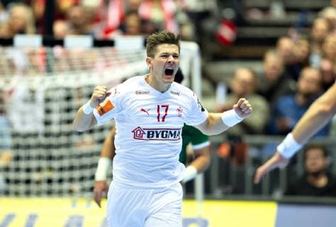 Lasse Svan of Denmark during the men s IHF Handball World Championship WM Weltmeisterschaft Group C match between Denmark and Saudi Arabia in Herning, Denmark, on Monday, Jan 14, 2019.. , Herning Jylland Denmark Copyright: HenningxBagger HenningxBaggerx COP101 spdk20190114-202142-L